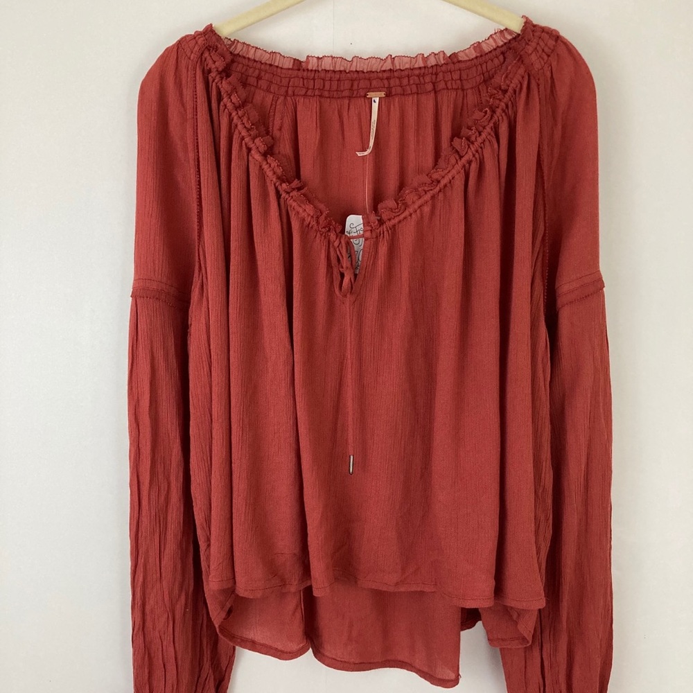 NWT Free People Flowy Boho red tunic top XS